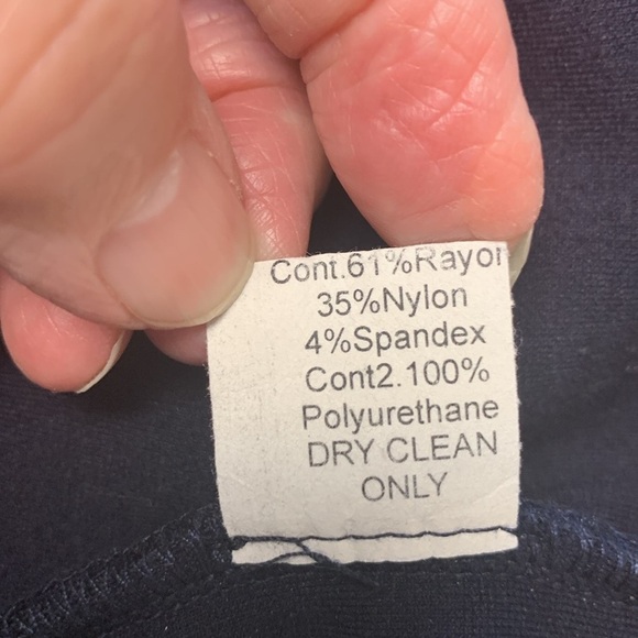 Anthropologie Bailey 44 Navy Blue Dress w Stretch, Faux Leather Upper - Picture 12 of 14